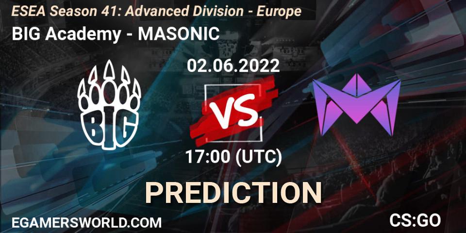 BIG Academy vs MASONIC: Betting TIp, Match Prediction. 02.06.22. CS2 (CS:GO), ESEA Season 41: Advanced Division - Europe