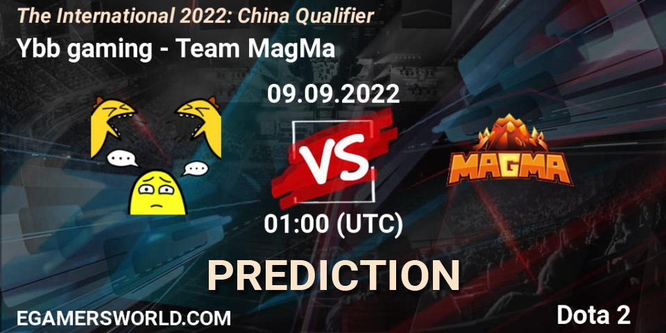 Ybb gaming vs Team MagMa: Betting TIp, Match Prediction. 09.09.22. Dota 2, The International 2022: China Qualifier