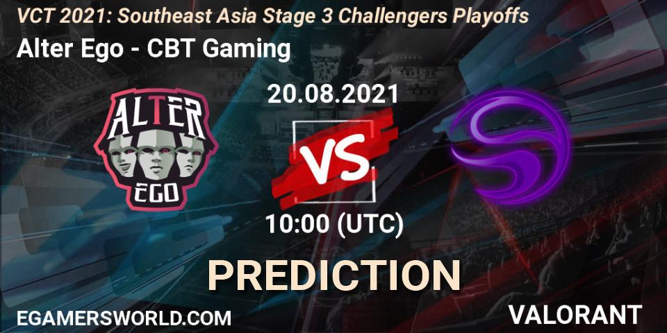 Alter Ego vs CBT Gaming: Betting TIp, Match Prediction. 20.08.2021 at 10:00. VALORANT, VCT 2021: Southeast Asia Stage 3 Challengers Playoffs