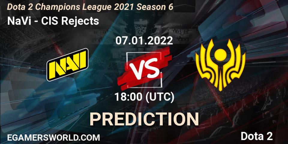 NaVi vs CIS Rejects: Betting TIp, Match Prediction. 08.01.2022 at 15:00. Dota 2, Dota 2 Champions League 2021 Season 6