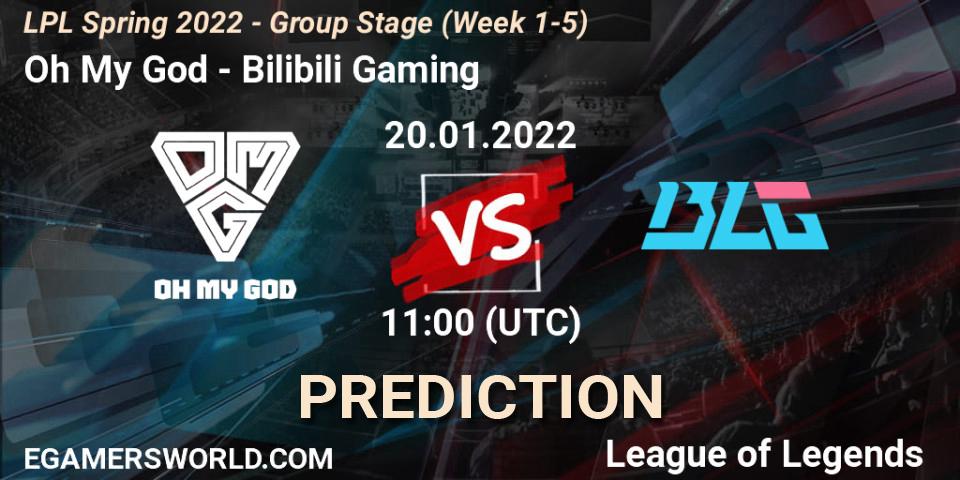 Oh My God vs Bilibili Gaming: Betting TIp, Match Prediction. 20.01.2022 at 12:00. LoL, LPL Spring 2022 - Group Stage (Week 1-5)