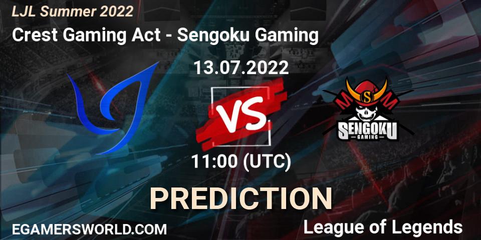 Crest Gaming Act vs Sengoku Gaming: Betting TIp, Match Prediction. 13.07.22. LoL, LJL Summer 2022