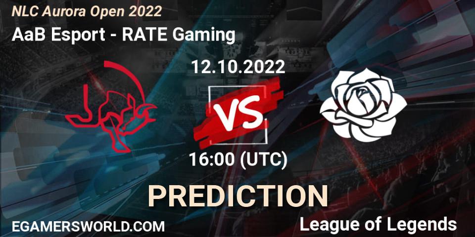 AaB Esport vs RATE Gaming: Betting TIp, Match Prediction. 12.10.2022 at 16:00. LoL, NLC Aurora Open 2022