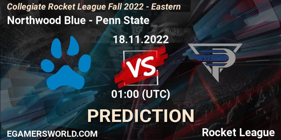 Northwood Blue vs Penn State: Betting TIp, Match Prediction. 18.11.2022 at 02:00. Rocket League, Collegiate Rocket League Fall 2022 - Eastern