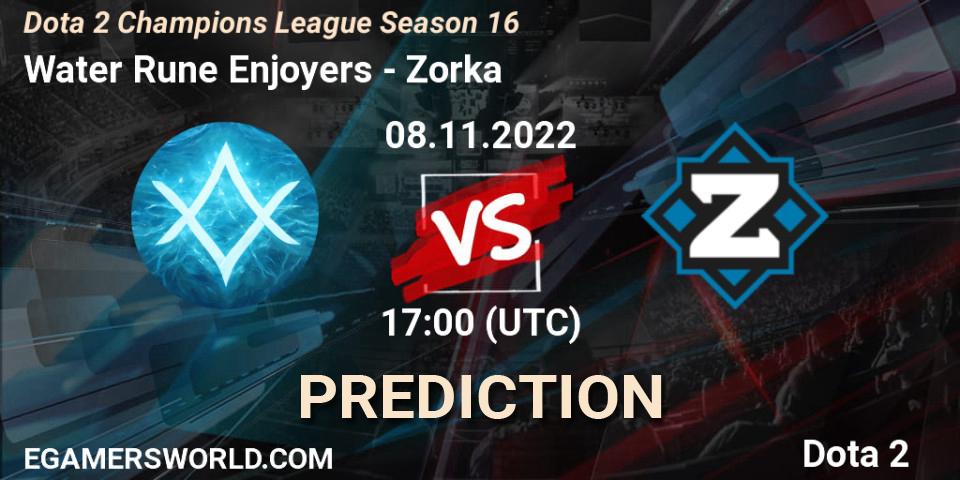 Water Rune Enjoyers vs Zorka: Betting TIp, Match Prediction. 08.11.22. Dota 2, Dota 2 Champions League Season 16