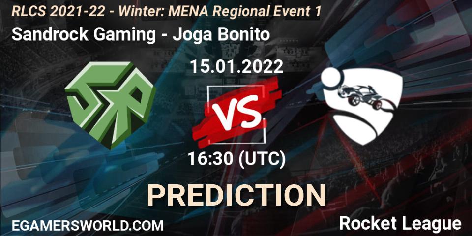 Sandrock Gaming vs Joga Bonito: Betting TIp, Match Prediction. 15.01.2022 at 16:30. Rocket League, RLCS 2021-22 - Winter: MENA Regional Event 1