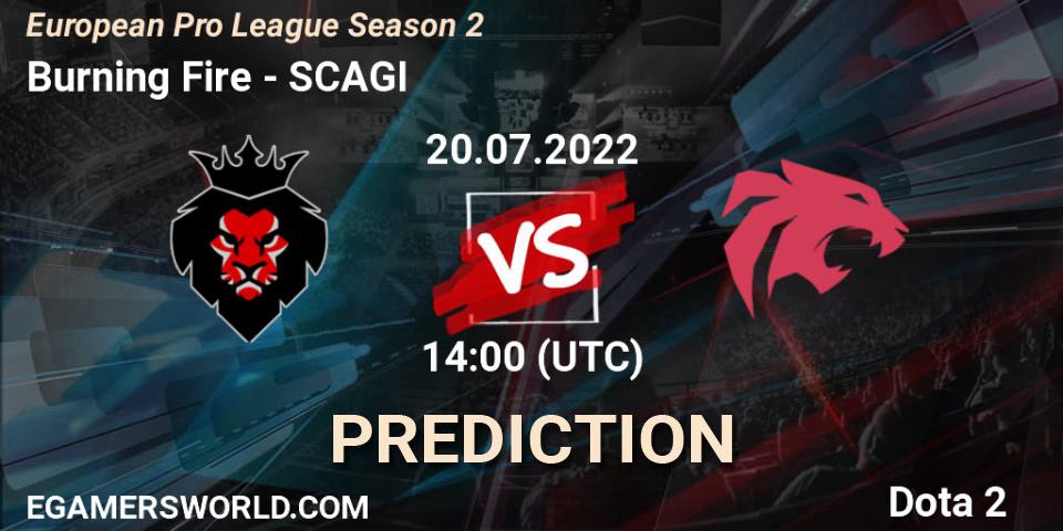 Burning Fire vs SCAGI: Betting TIp, Match Prediction. 20.07.2022 at 14:06. Dota 2, European Pro League Season 2