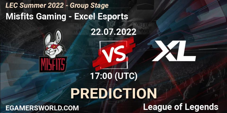 Misfits Gaming vs Excel Esports: Betting TIp, Match Prediction. 22.07.22. LoL, LEC Summer 2022 - Group Stage
