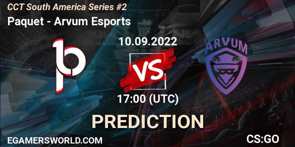 Paquetá vs Arvum Esports: Betting TIp, Match Prediction. 10.09.2022 at 17:45. Counter-Strike (CS2), CCT South America Series #2