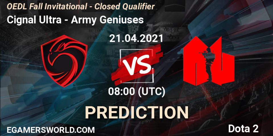 Cignal Ultra vs Army Geniuses: Betting TIp, Match Prediction. 21.04.21. Dota 2, OEDL Fall Invitational - Closed Qualifier