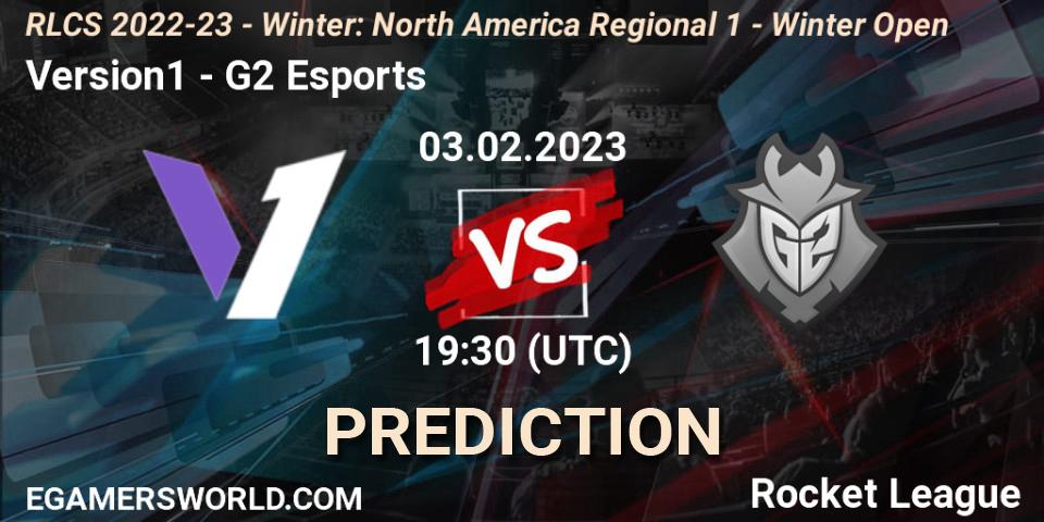 Version1 vs G2 Esports: Betting TIp, Match Prediction. 03.02.2023 at 19:30. Rocket League, RLCS 2022-23 - Winter: North America Regional 1 - Winter Open
