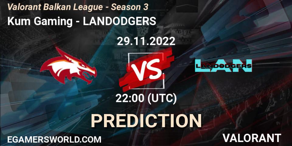 Kum Gaming vs LANDODGERS: Betting TIp, Match Prediction. 29.11.22. VALORANT, Valorant Balkan League - Season 3