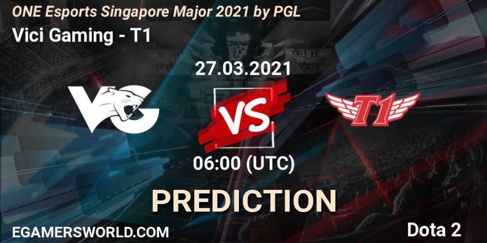 Vici Gaming vs T1: Betting TIp, Match Prediction. 27.03.2021 at 07:18. Dota 2, ONE Esports Singapore Major 2021