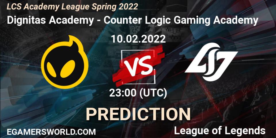 Dignitas Academy vs Counter Logic Gaming Academy: Betting TIp, Match Prediction. 10.02.2022 at 23:00. LoL, LCS Academy League Spring 2022