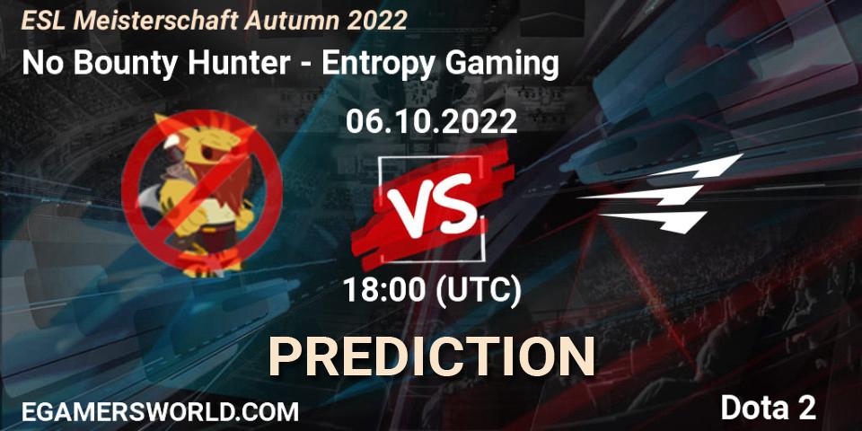 No Bounty Hunter vs Entropy Gaming: Betting TIp, Match Prediction. 06.10.2022 at 18:01. Dota 2, ESL Meisterschaft Autumn 2022