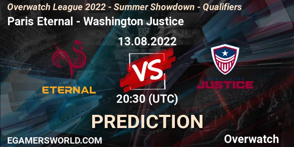 Paris Eternal vs Washington Justice: Betting TIp, Match Prediction. 13.08.22. Overwatch, Overwatch League 2022 - Summer Showdown - Qualifiers