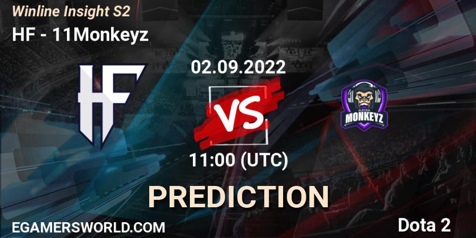HF vs 11Monkeyz: Betting TIp, Match Prediction. 02.09.22. Dota 2, Winline Insight S2