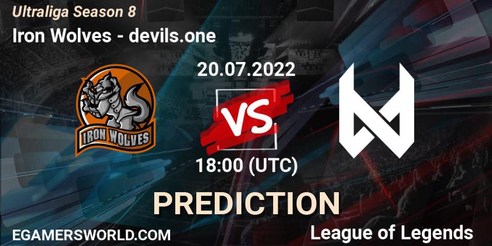 Iron Wolves vs devils.one: Betting TIp, Match Prediction. 20.07.22. LoL, Ultraliga Season 8