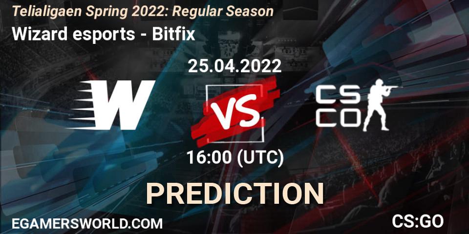 Wizard esports vs Bitfix: Betting TIp, Match Prediction. 25.04.2022 at 16:00. Counter-Strike (CS2), Telialigaen Spring 2022: Regular Season