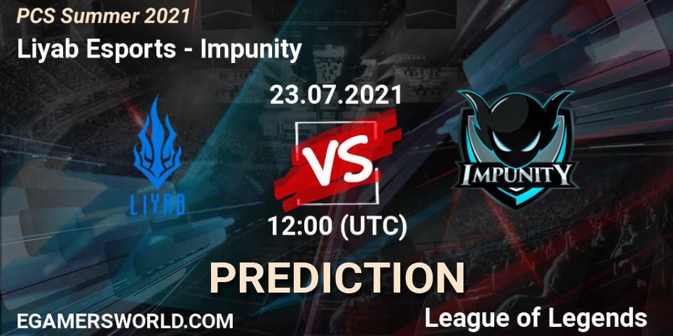 Liyab Esports vs Impunity: Betting TIp, Match Prediction. 23.07.2021 at 12:30. LoL, PCS Summer 2021