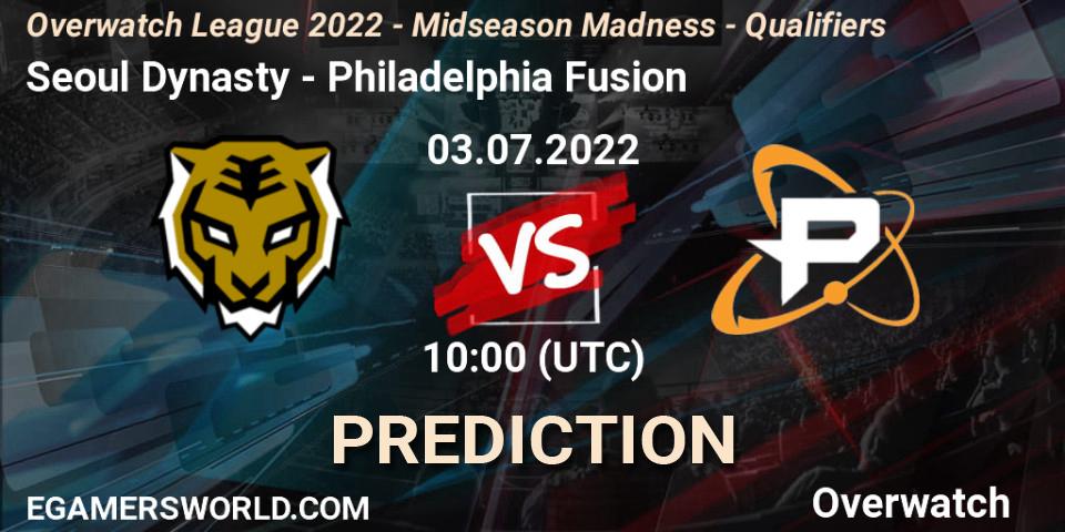 Seoul Dynasty vs Philadelphia Fusion: Betting TIp, Match Prediction. 10.07.22. Overwatch, Overwatch League 2022 - Midseason Madness - Qualifiers