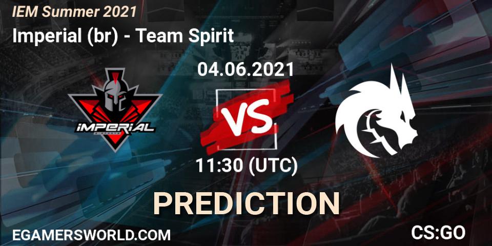 Imperial (br) vs Team Spirit: Betting TIp, Match Prediction. 04.06.2021 at 11:30. Counter-Strike (CS2), IEM Summer 2021