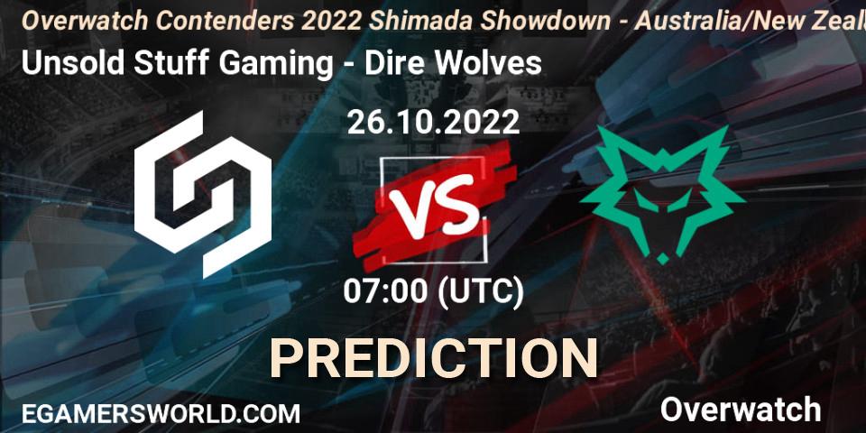 Unsold Stuff Gaming vs Dire Wolves: Betting TIp, Match Prediction. 26.10.22. Overwatch, Overwatch Contenders 2022 Shimada Showdown - Australia/New Zealand - October