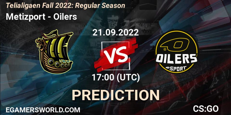 Metizport vs Oilers: Betting TIp, Match Prediction. 21.09.2022 at 17:00. Counter-Strike (CS2), Telialigaen Fall 2022: Regular Season