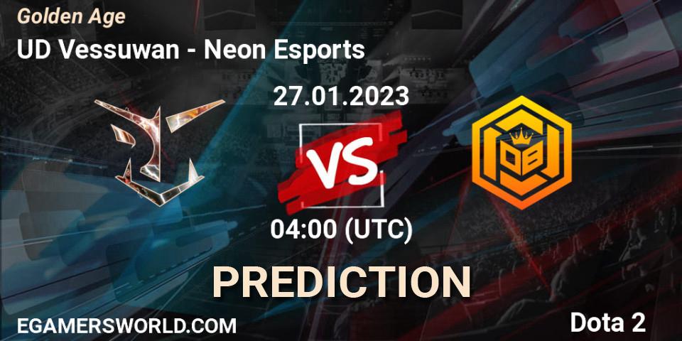 UD Vessuwan vs Neon Esports: Betting TIp, Match Prediction. 27.01.23. Dota 2, Golden Age
