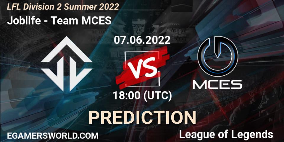 Joblife vs Team MCES: Betting TIp, Match Prediction. 07.06.22. LoL, LFL Division 2 Summer 2022