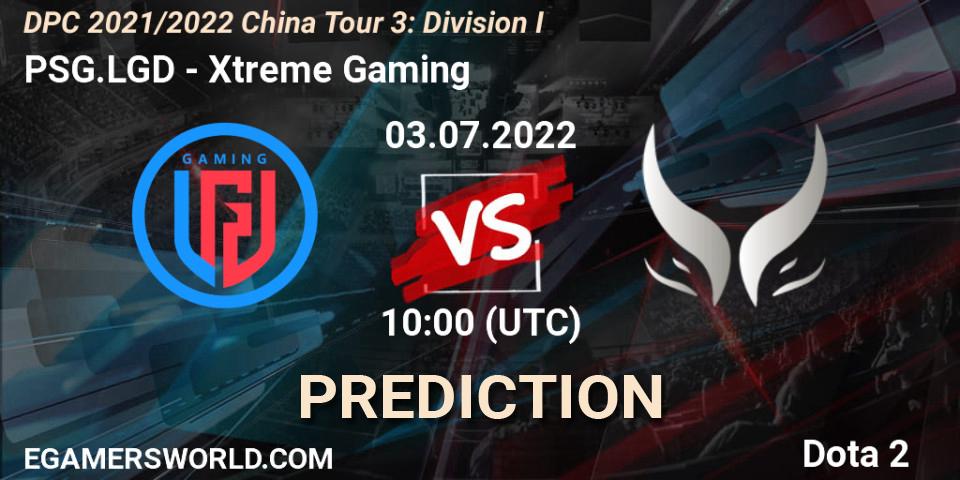 PSG.LGD vs Xtreme Gaming: Betting TIp, Match Prediction. 03.07.2022 at 10:13. Dota 2, DPC 2021/2022 China Tour 3: Division I