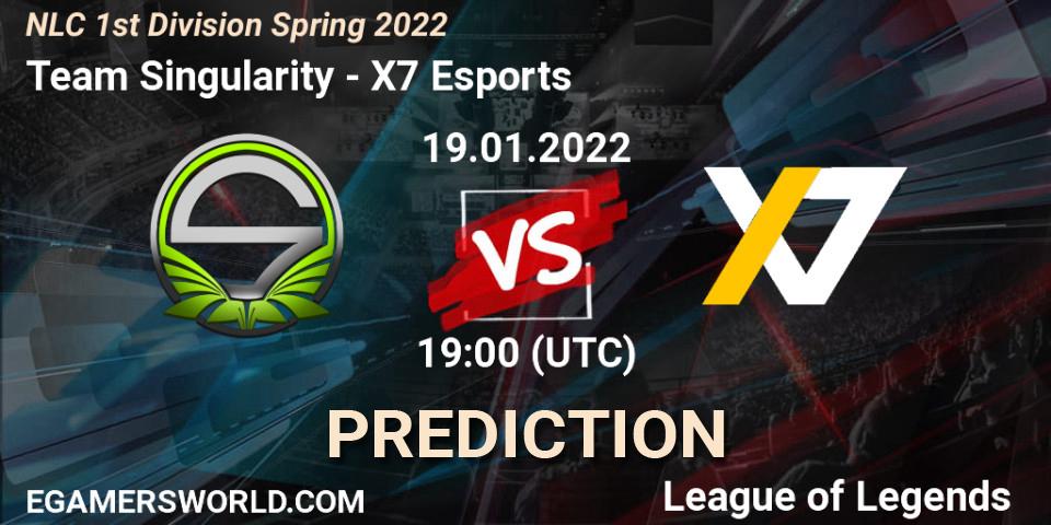 Team Singularity vs X7 Esports: Betting TIp, Match Prediction. 19.01.2022 at 19:00. LoL, NLC 1st Division Spring 2022
