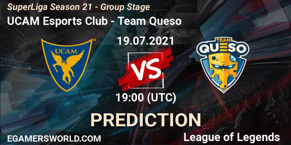 UCAM Esports Club vs Team Queso: Betting TIp, Match Prediction. 19.07.2021 at 18:00. LoL, SuperLiga Season 21 - Group Stage 