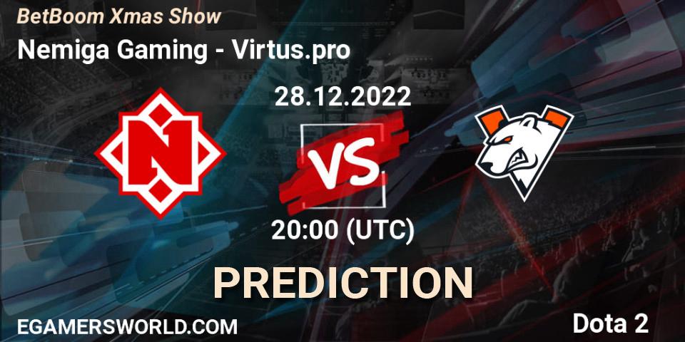 Nemiga Gaming vs Virtus.pro: Betting TIp, Match Prediction. 28.12.2022 at 20:01. Dota 2, BetBoom Xmas Show