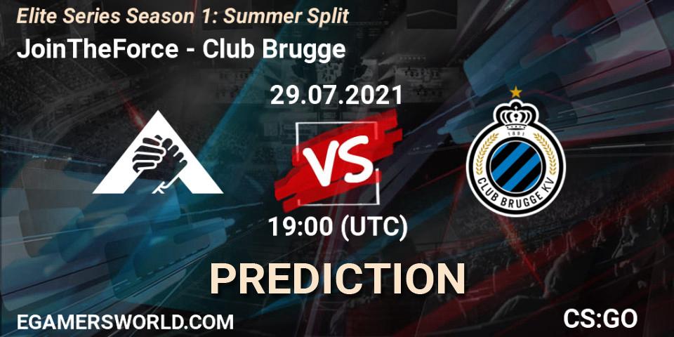 JoinTheForce vs Club Brugge: Betting TIp, Match Prediction. 29.07.2021 at 19:00. Counter-Strike (CS2), Elite Series Season 1: Summer Split