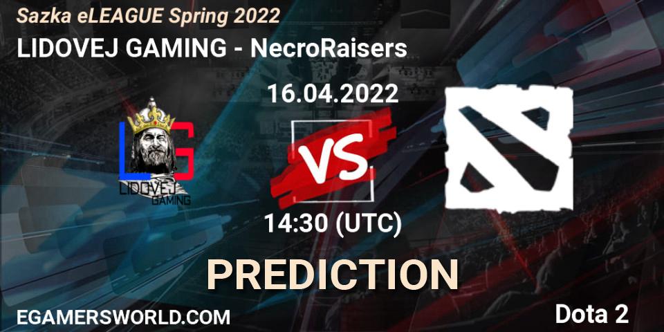 LIDOVEJ GAMING vs NecroRaisers: Betting TIp, Match Prediction. 16.04.2022 at 15:00. Dota 2, Sazka eLEAGUE Spring 2022