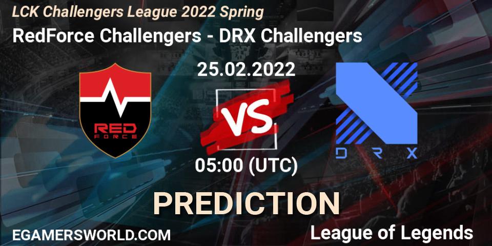 RedForce Challengers vs DRX Challengers: Betting TIp, Match Prediction. 25.02.2022 at 05:00. LoL, LCK Challengers League 2022 Spring