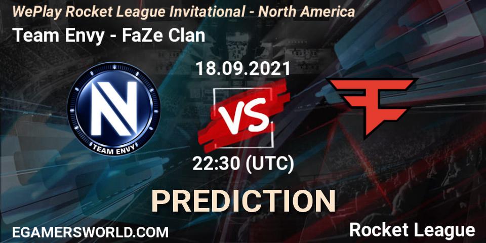 Team Envy vs FaZe Clan: Betting TIp, Match Prediction. 18.09.2021 at 22:30. Rocket League, WePlay Rocket League Invitational - North America