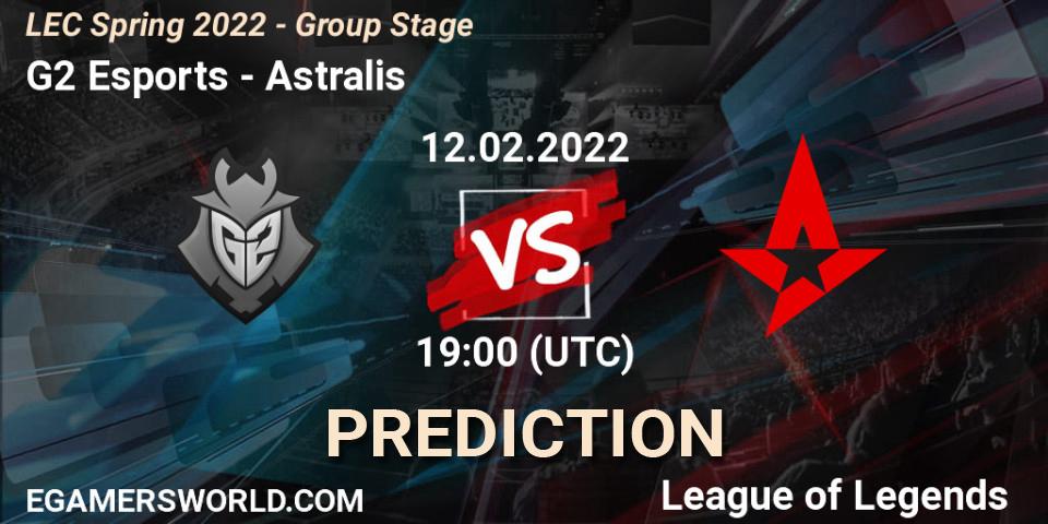 G2 Esports vs Astralis: Betting TIp, Match Prediction. 12.02.2022 at 19:00. LoL, LEC Spring 2022 - Group Stage