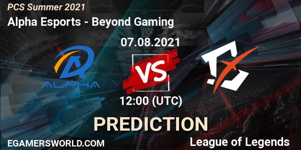 Alpha Esports vs Beyond Gaming: Betting TIp, Match Prediction. 07.08.21. LoL, PCS Summer 2021