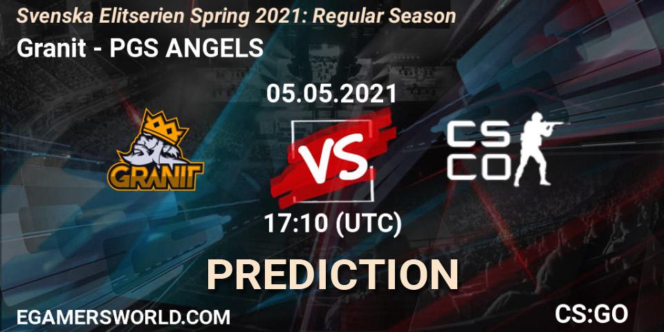 Granit vs PGS ANGELS: Betting TIp, Match Prediction. 06.05.2021 at 17:10. Counter-Strike (CS2), Svenska Elitserien Spring 2021: Regular Season