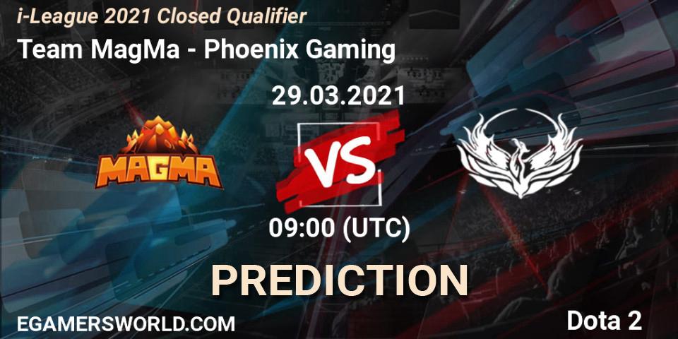 Team MagMa vs Phoenix Gaming: Betting TIp, Match Prediction. 29.03.2021 at 08:06. Dota 2, i-League 2021 Closed Qualifier