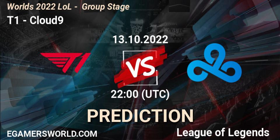 T1 vs Cloud9: Betting TIp, Match Prediction. 13.10.22. LoL, Worlds 2022 LoL - Group Stage