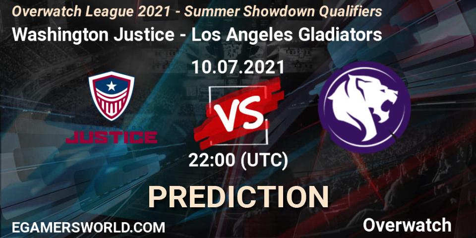 Washington Justice vs Los Angeles Gladiators: Betting TIp, Match Prediction. 10.07.2021 at 22:00. Overwatch, Overwatch League 2021 - Summer Showdown Qualifiers