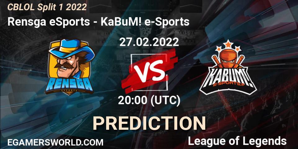 Rensga eSports vs KaBuM! e-Sports: Betting TIp, Match Prediction. 27.02.22. LoL, CBLOL Split 1 2022