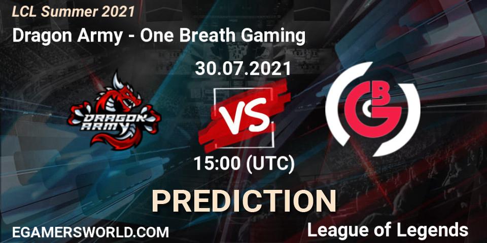 Dragon Army vs One Breath Gaming: Betting TIp, Match Prediction. 30.07.21. LoL, LCL Summer 2021