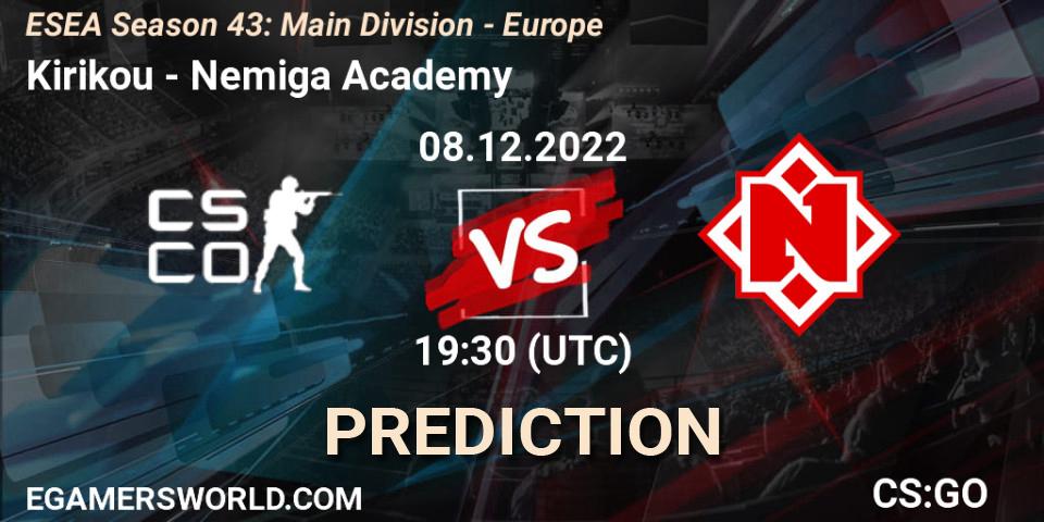 Kirikou vs Nemiga Academy: Betting TIp, Match Prediction. 09.12.22. CS2 (CS:GO), ESEA Season 43: Main Division - Europe