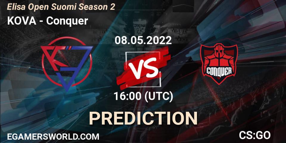 KOVA vs Conquer: Betting TIp, Match Prediction. 08.05.22. CS2 (CS:GO), Elisa Open Suomi Season 2