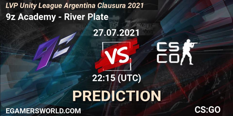 9z Academy vs River Plate: Betting TIp, Match Prediction. 27.07.2021 at 22:15. Counter-Strike (CS2), LVP Unity League Argentina Clausura 2021