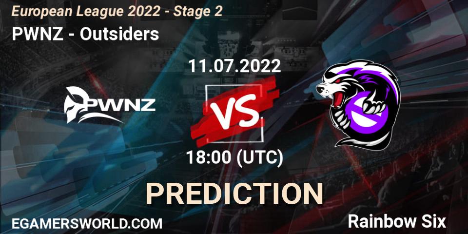 PWNZ vs Outsiders: Betting TIp, Match Prediction. 11.07.2022 at 16:00. Rainbow Six, European League 2022 - Stage 2